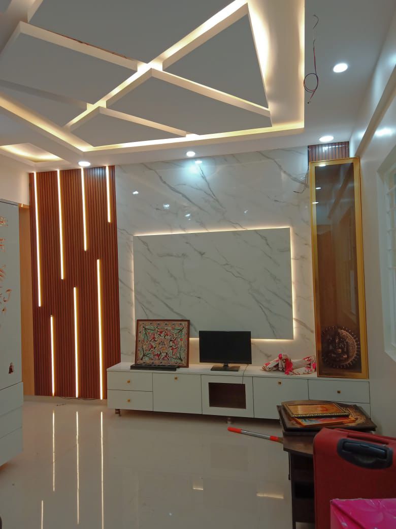 Geometric Ceiling + Marble — Sarjapur Bangalore