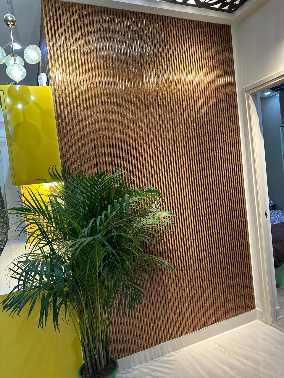 Wood Slat Feature Wall — HSR Layout Bangalore