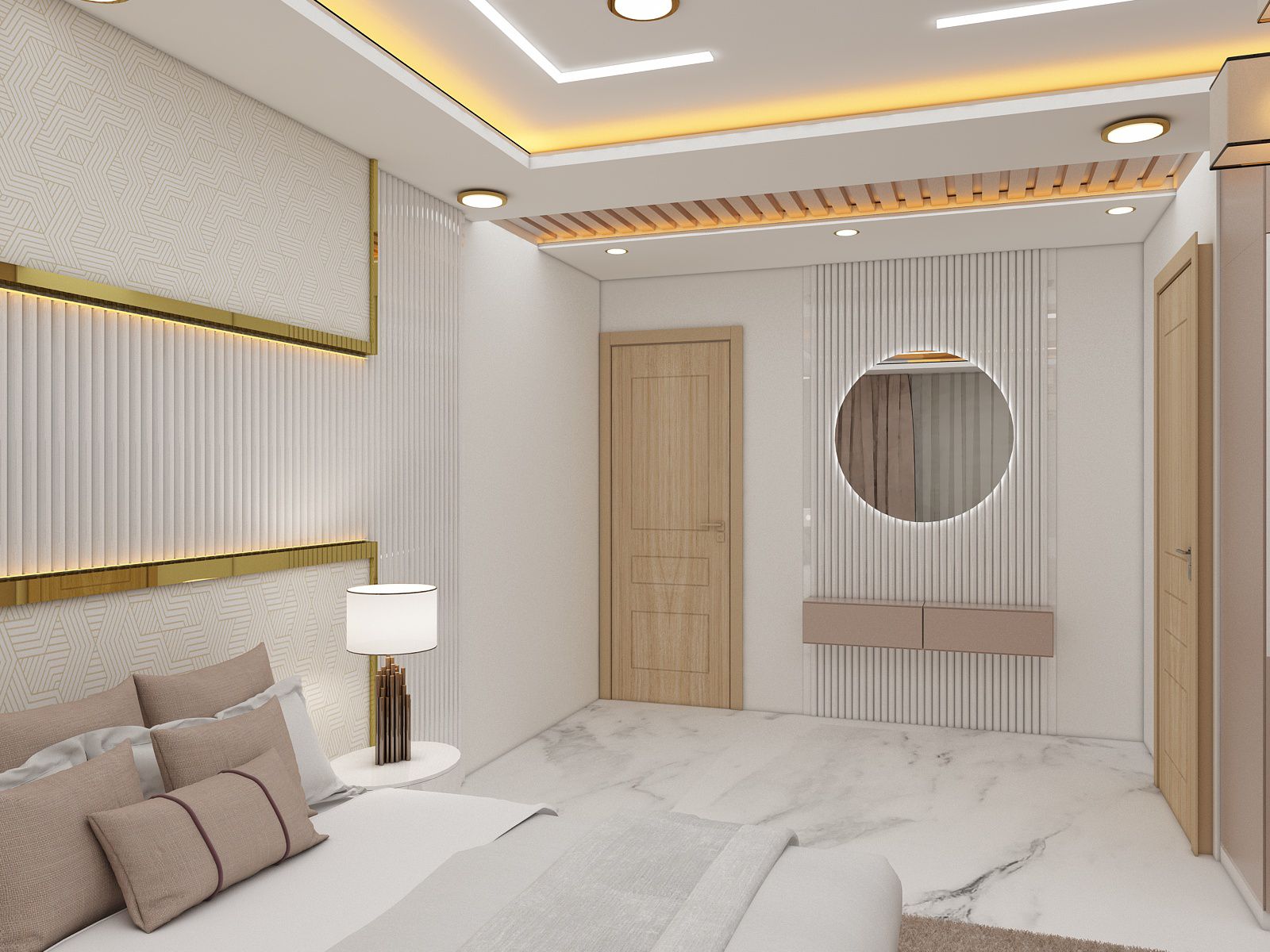 Beige Minimal Bedroom — Design Concept Bangalore