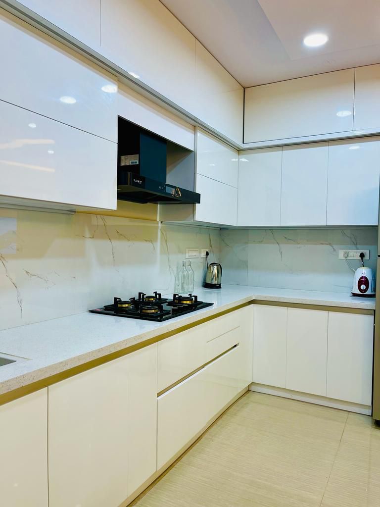 White marble modular kitchen Bangalore